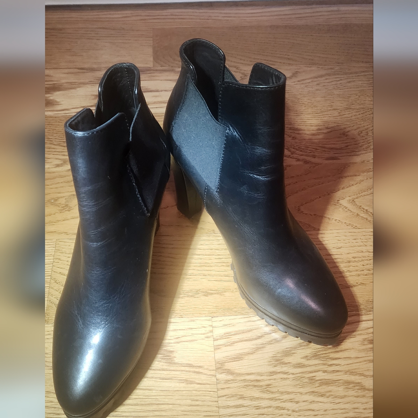 Womans All Saints Heeled Black Leather Boots. Size Eu 39. Near New.